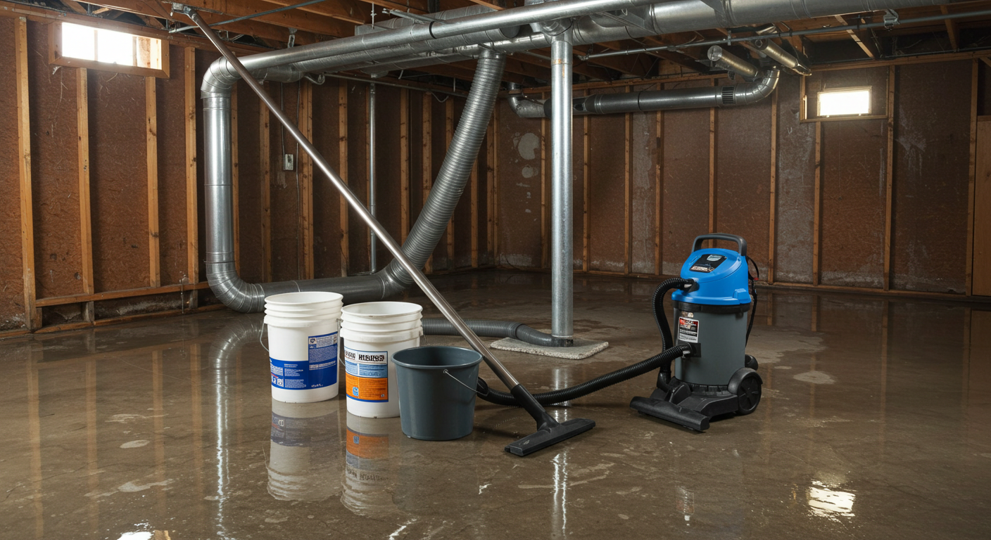 removing standing water from wet basement